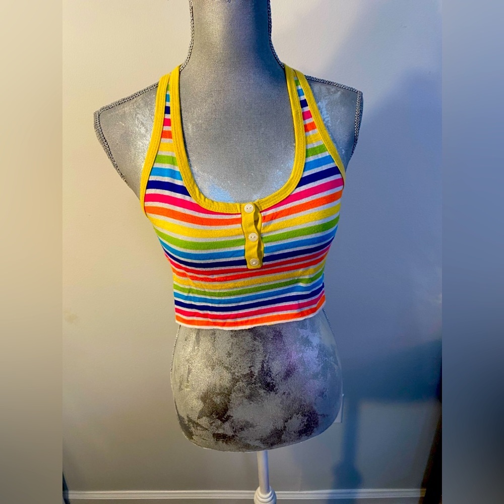 Jay Jane Small Rainbow Striped Crop Top